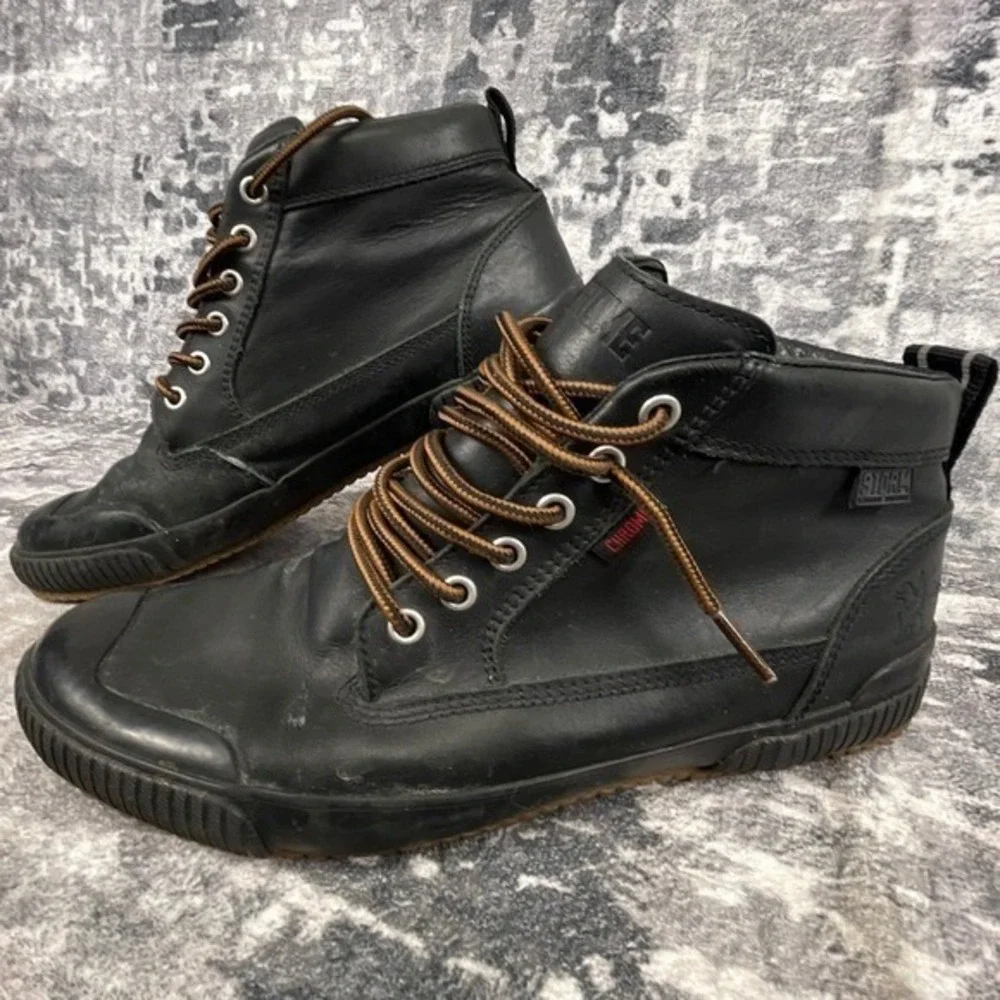Chrome Industries Storm 415 Bike Boots Mens 9.5 Black Waterproof Leather Cycling